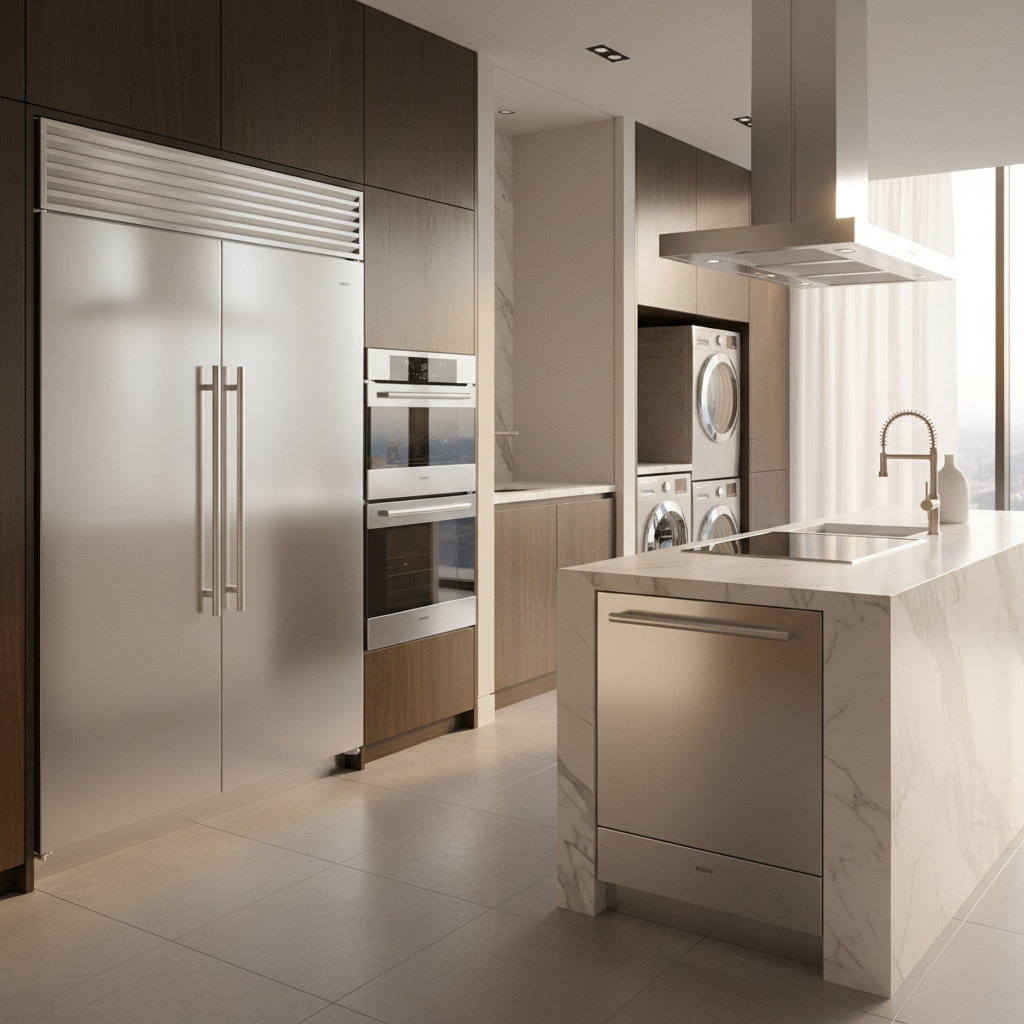 Premium household appliance suite in a luxury home
